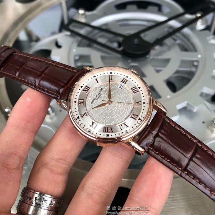 百達翡麗PATEK PHILPPE 大氣爆款 西鐵城機械機芯 真牛皮錶帶 精品男士腕表  wssb4952